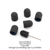 5Pcs/Set Sanding Caps Plactis Nail Art Sanding Bands Electric Manicure Pedicure File Drill Machine Accessories Nail Tools