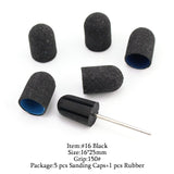 5Pcs/Set Sanding Caps Plactis Nail Art Sanding Bands Electric Manicure Pedicure File Drill Machine Accessories Nail Tools