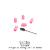 5Pcs/Set Sanding Caps Plactis Nail Art Sanding Bands Electric Manicure Pedicure File Drill Machine Accessories Nail Tools