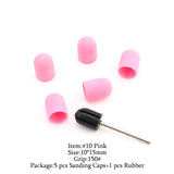 5Pcs/Set Sanding Caps Plactis Nail Art Sanding Bands Electric Manicure Pedicure File Drill Machine Accessories Nail Tools