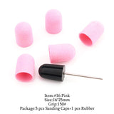 5Pcs/Set Sanding Caps Plactis Nail Art Sanding Bands Electric Manicure Pedicure File Drill Machine Accessories Nail Tools