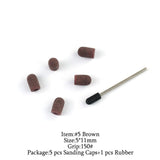 5Pcs/Set Sanding Caps Plactis Nail Art Sanding Bands Electric Manicure Pedicure File Drill Machine Accessories Nail Tools