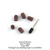 5Pcs/Set Sanding Caps Plactis Nail Art Sanding Bands Electric Manicure Pedicure File Drill Machine Accessories Nail Tools