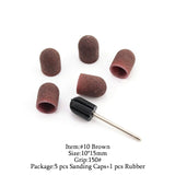 5Pcs/Set Sanding Caps Plactis Nail Art Sanding Bands Electric Manicure Pedicure File Drill Machine Accessories Nail Tools