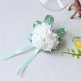 Wedding Wrist Corsage Bracelet Flowers Wedding Bracelet Bridesmaid Sisters Hand Flowers Ribbon Roses Artificial Wedding Planner