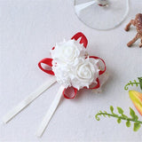 Wedding Wrist Corsage Bracelet Flowers Wedding Bracelet Bridesmaid Sisters Hand Flowers Ribbon Roses Artificial Wedding Planner