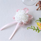 Wedding Wrist Corsage Bracelet Flowers Wedding Bracelet Bridesmaid Sisters Hand Flowers Ribbon Roses Artificial Wedding Planner