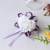 Wedding Wrist Corsage Bracelet Flowers Wedding Bracelet Bridesmaid Sisters Hand Flowers Ribbon Roses Artificial Wedding Planner