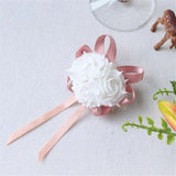 Wedding Wrist Corsage Bracelet Flowers Wedding Bracelet Bridesmaid Sisters Hand Flowers Ribbon Roses Artificial Wedding Planner
