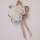 Wedding Wrist Corsage Bracelet Flowers Wedding Bracelet Bridesmaid Sisters Hand Flowers Ribbon Roses Artificial Wedding Planner