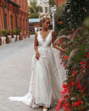 Meticulously Embroidery Wedding Dresses Dreamy Bohemian Bridal Gowns