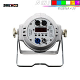 SHEHDS Aluminum Alloy LED Par 18x18W RGBWA+UV 6in1 LED Par Can Par Led Spotlight DJ Projector Wash Lighting Stage Lighting