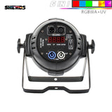 SHEHDS Aluminum Alloy LED Par 18x18W RGBWA+UV 6in1 LED Par Can Par Led Spotlight DJ Projector Wash Lighting Stage Lighting