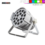 SHEHDS Aluminum Alloy LED Par 18x18W RGBWA+UV 6in1 LED Par Can Par Led Spotlight DJ Projector Wash Lighting Stage Lighting
