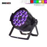 SHEHDS Aluminum Alloy LED Par 18x18W RGBWA+UV 6in1 LED Par Can Par Led Spotlight DJ Projector Wash Lighting Stage Lighting