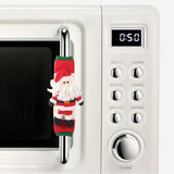 new 2pcs Christmas Microwave Oven Handle Protective Covers Santa Refrigerator Door Handle Gloves Fridge Kitchen Appliance