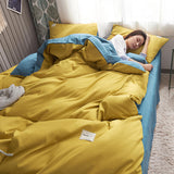 King/Queen Size Colored Duvet Cover Fitted Sheets