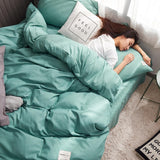 King/Queen Size Colored Duvet Cover Fitted Sheets