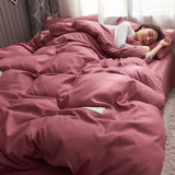 King/Queen Size Colored Duvet Cover Fitted Sheets