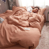 King/Queen Size Colored Duvet Cover Fitted Sheets
