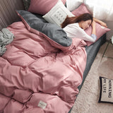 King/Queen Size Colored Duvet Cover Fitted Sheets