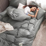 King/Queen Size Colored Duvet Cover Fitted Sheets
