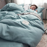King/Queen Size Colored Duvet Cover Fitted Sheets