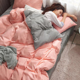 King/Queen Size Colored Duvet Cover Fitted Sheets