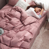 King/Queen Size Colored Duvet Cover Fitted Sheets