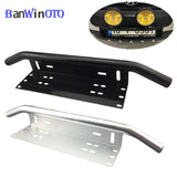 Universal Bull Bar Front Bumper License Plate Log Light Mount Bracket SUV Lamp Holder Off Road LED Light Bar Aluminum PZK001