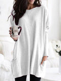 O-neck Long Sleeve Gradient Color Loose Casual Dress Women 2019 Spring Autumn Pocket Long Tops Plus Size 5xl Ladies Dresses