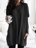 O-neck Long Sleeve Gradient Color Loose Casual Dress Women 2019 Spring Autumn Pocket Long Tops Plus Size 5xl Ladies Dresses