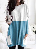O-neck Long Sleeve Gradient Color Loose Casual Dress Women 2019 Spring Autumn Pocket Long Tops Plus Size 5xl Ladies Dresses