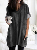 O-neck Long Sleeve Gradient Color Loose Casual Dress Women 2019 Spring Autumn Pocket Long Tops Plus Size 5xl Ladies Dresses