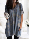 O-neck Long Sleeve Gradient Color Loose Casual Dress Women 2019 Spring Autumn Pocket Long Tops Plus Size 5xl Ladies Dresses