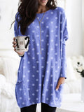 O-neck Long Sleeve Gradient Color Loose Casual Dress Women 2019 Spring Autumn Pocket Long Tops Plus Size 5xl Ladies Dresses