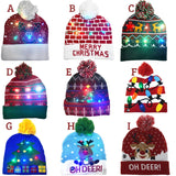 ON SALE! 2020 New Year LED Knitted Christmas Hat Beanie Light Up Illuminate Warm Hat For Kids Adults New Year Christmas Decor