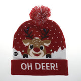 ON SALE! 2020 New Year LED Knitted Christmas Hat Beanie Light Up Illuminate Warm Hat For Kids Adults New Year Christmas Decor