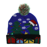 ON SALE! 2020 New Year LED Knitted Christmas Hat Beanie Light Up Illuminate Warm Hat For Kids Adults New Year Christmas Decor