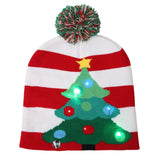 ON SALE! 2020 New Year LED Knitted Christmas Hat Beanie Light Up Illuminate Warm Hat For Kids Adults New Year Christmas Decor