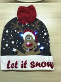 ON SALE! 2020 New Year LED Knitted Christmas Hat Beanie Light Up Illuminate Warm Hat For Kids Adults New Year Christmas Decor