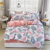 Tropical Plants Leaves 4pcs Girl Boy Kid Bed Cover Set Duvet Cover Adult Child Bed Sheet Pillowcase Comforter Bedding Set 61075