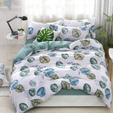 Tropical Plants Leaves 4pcs Girl Boy Kid Bed Cover Set Duvet Cover Adult Child Bed Sheet Pillowcase Comforter Bedding Set 61075