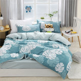 Tropical Plants Leaves 4pcs Girl Boy Kid Bed Cover Set Duvet Cover Adult Child Bed Sheet Pillowcase Comforter Bedding Set 61075