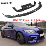 M2C F87 Carbon Fiber MP Front Lip Diffuser for BMW 2 Series Bumper Lips Splitter 2016 2017 2018 + Car Styling Auto Parts M2