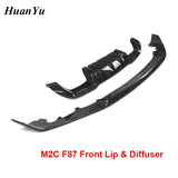 M2C F87 Carbon Fiber MP Front Lip Diffuser for BMW 2 Series Bumper Lips Splitter 2016 2017 2018 + Car Styling Auto Parts M2