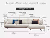 Nordic fabric sofa Simple modern self-contained small apartment  Italian minimalist 3 person living room sofa - shopwishi 