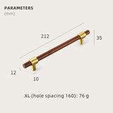 Dooroom Brass Black Walnut Furniture Handles Original Modern Nordic Pull Cupboard Wardrobe Dresser Shoe Box Drawer Cabinet Knobs