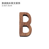 8x3cm Black Walnut Wood Wooden Letters Alphabet Wedding Birthday Home Decor Letter Display Art Crafts custom wood letter