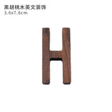 8x3cm Black Walnut Wood Wooden Letters Alphabet Wedding Birthday Home Decor Letter Display Art Crafts custom wood letter